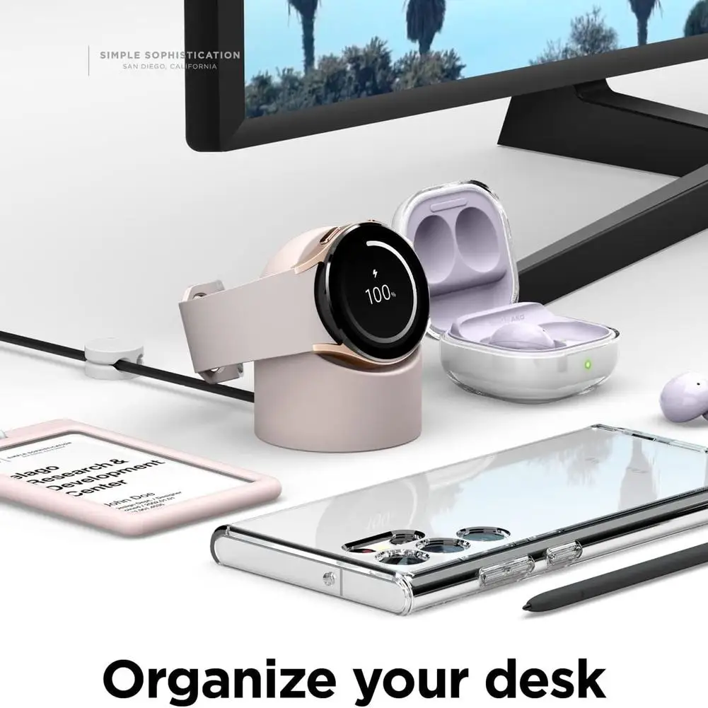 

Charging Plug Dock Holder Cable Storage Compatible For Samsung Galaxy Watch5/5pro Silicone Charging Stand Smartwatch Accessories