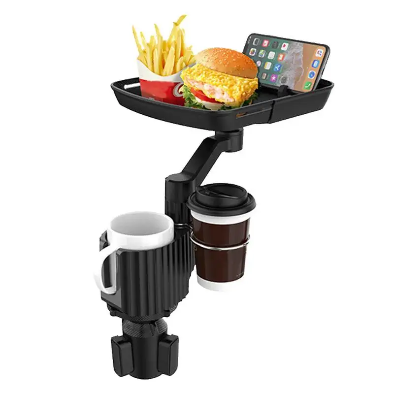

Автомобильный поднос-держатель для чашек с поворотным основанием Регулируемый на 360 градусов Автомобильный поднос для чашек органайзер для еды держатель для напитков для автомобильных аксессуаров