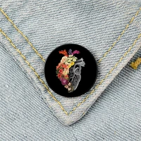 flower heart spring printed pin custom funny brooches shirt lapel bag cute badge cartoon jewelry gift for lover girl friends