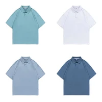 pure color polo shirts summer cotton tee men women high street short sleeved male office clothes