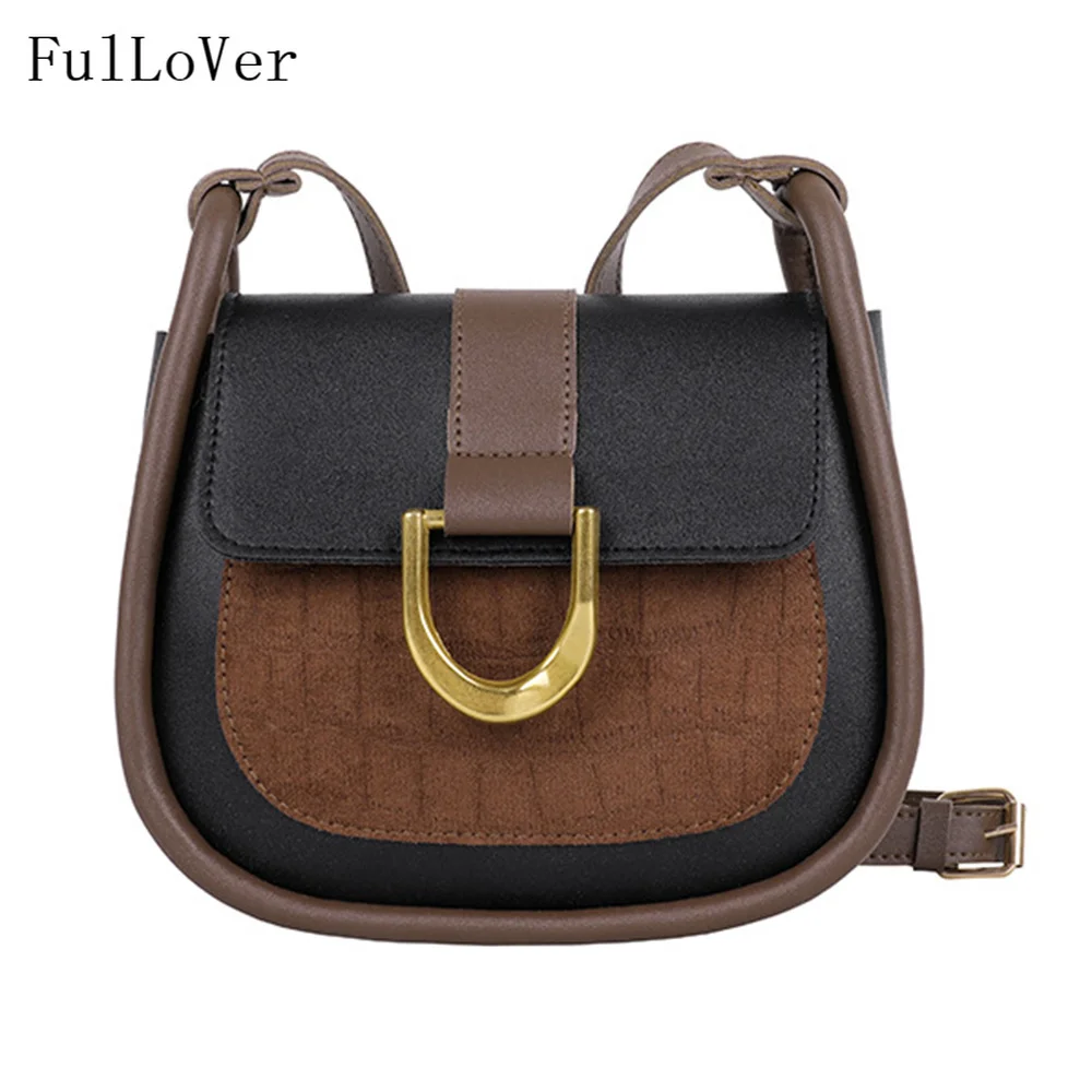 

Retro Simple Shoulder Bags For Women 2023 New Crossbody Bags Contrasting Colors Saddle Bags Mini High Quality Bags