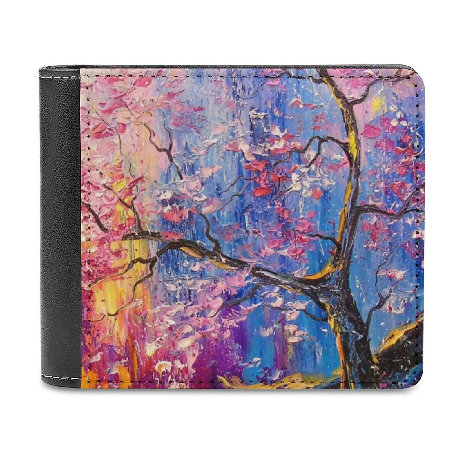 

Sakura Bloom Business Men Wallets Small Money Purses New Design Dollar Price Top Wallet Sakura Bloom Oil Painting Landscape