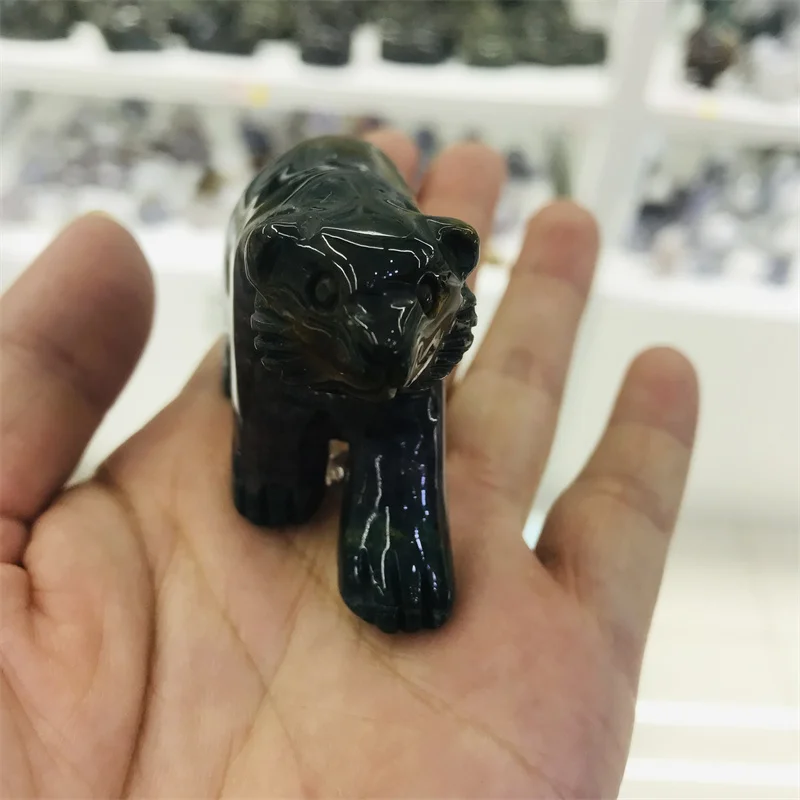 

Красивая натуральная водная трава, агат, ручная работа, милый медведь из животных, украшение для дома, рождественский подарок