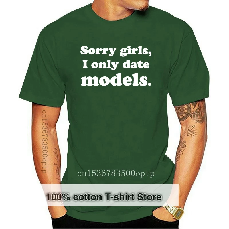 

Модная забавная хлопковая футболка с коротким рукавом извините девушки я только свидание модели Мужская хлопковая футболка с круглым выре...