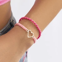 2022 trendy hot sale braided rope chain bracelets for women hand woven adjustable clasp charm bracelet friendship gift jewelry