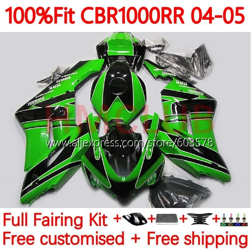 

OEM Body For HONDA CBR1000 CBR 1000 RR CC 1000CC CBR1000RR 2004 2005 CBR 1000RR 04 05 Injection Fairings 115No.76 factory green