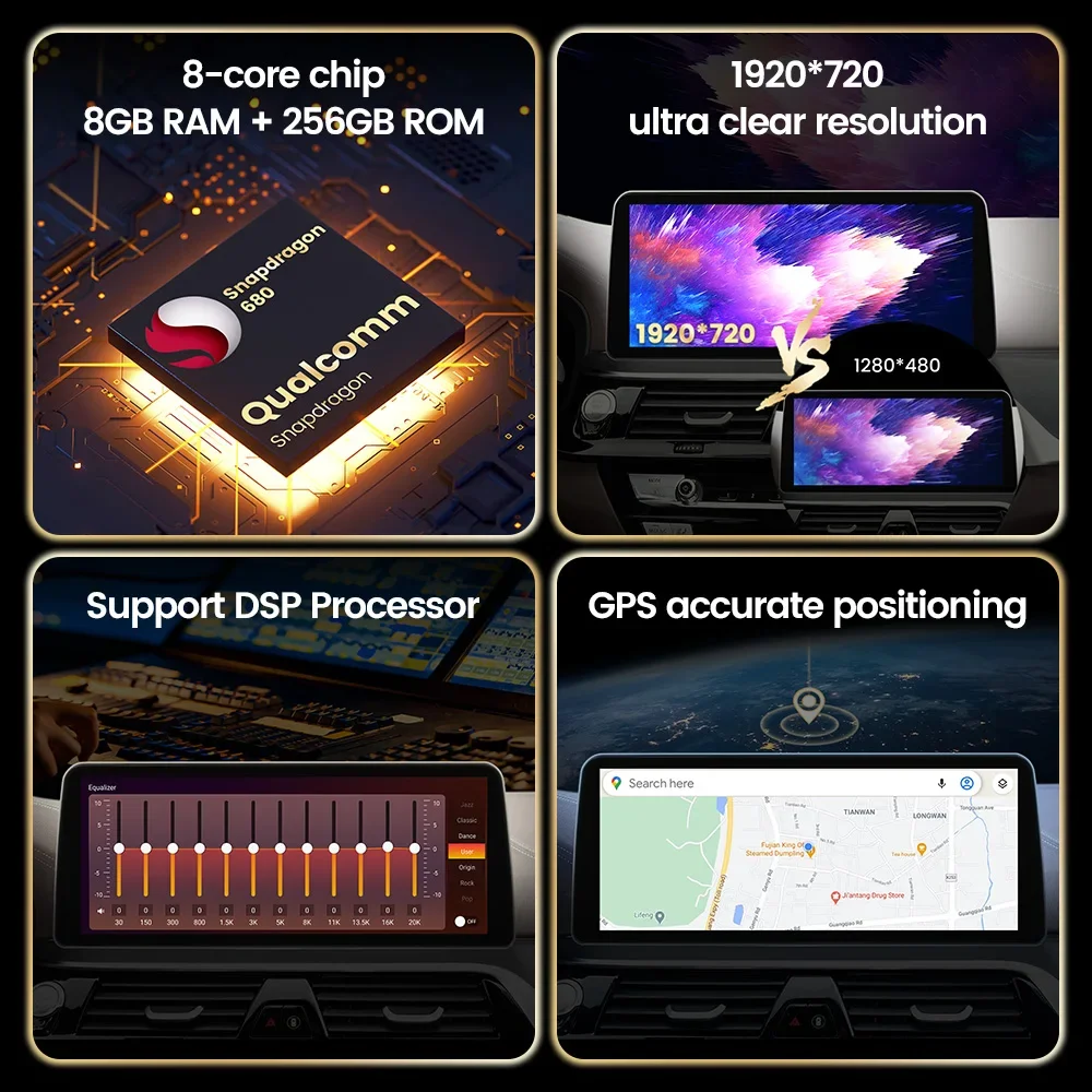 MEKEDE 12 3-дюймовый Android 13 Carplay Auto для BMW 5 серии GT F07 CIC NBT 2009-2016 Автомобильный FM-радио