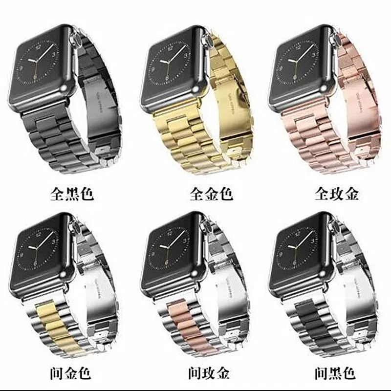 Спортивный звеньевой браслет для Apple Watch Band 38/42 мм 40 44 ремешок из нержавеющей стали