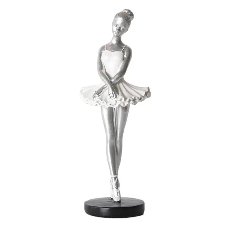 

Ballet Dancer Ornament Modern Resin Ballerina Figurines Creative Art Ornaments No Fade Home Decor Elegant for Bookshelf Bedroom