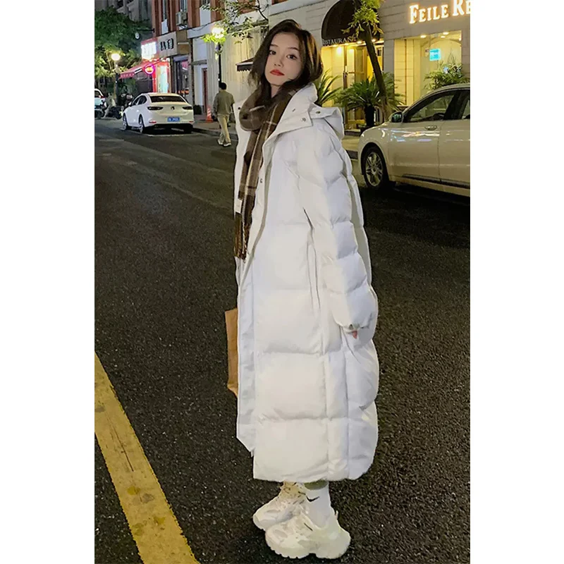 

Down cotton jacket, women's winter long, 2022 new coat, Korean version, loose and thickened, knee length, student's cotton