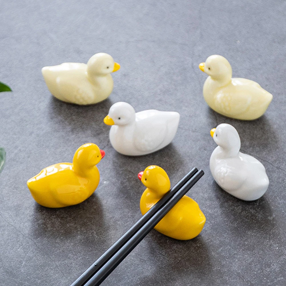 

Cute Duck Chopsticks Holder Japanese Ceramic Ornaments Kitchen Tableware Home