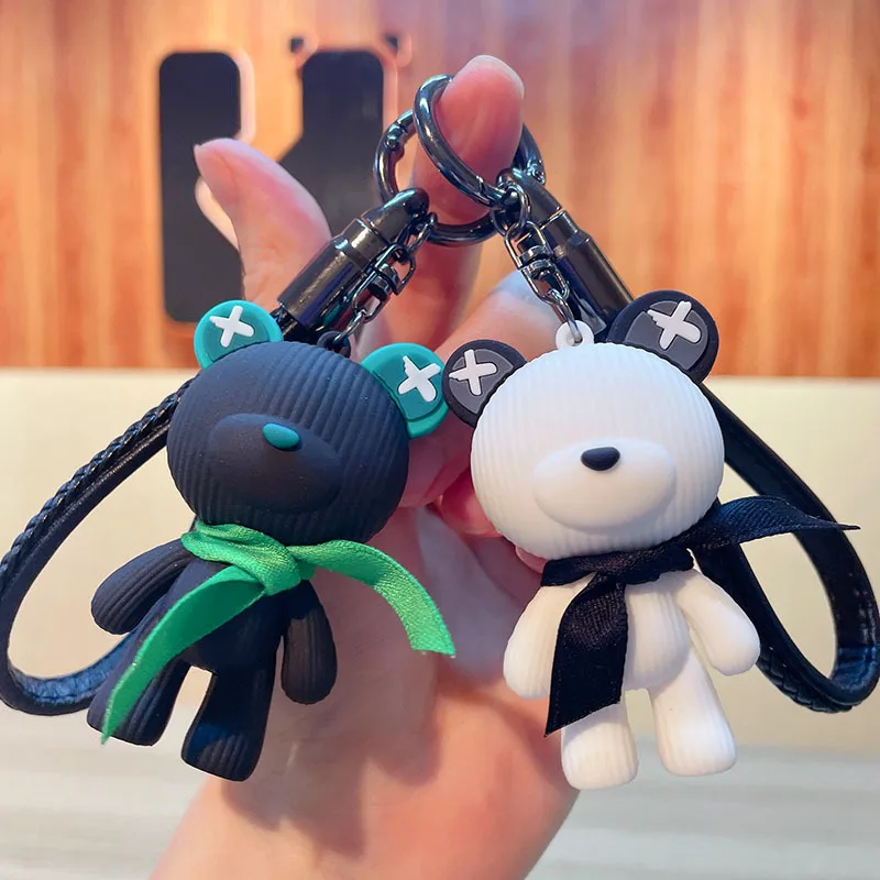 

Cartoon cute scarf bear pvc key chain bag pendant doll pendant car key chain small gift wholesale