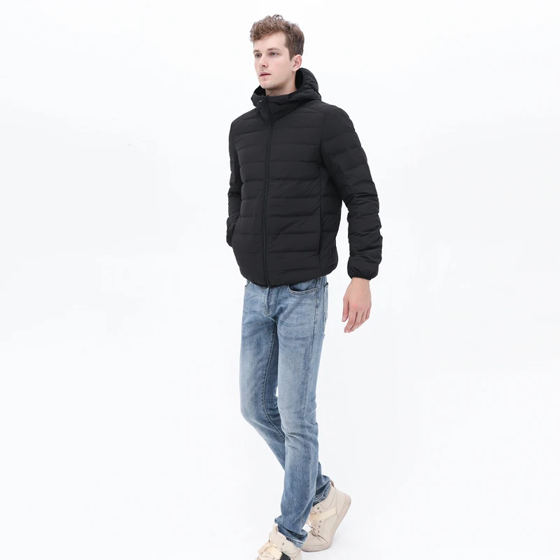 New Man Ultra Light Down Jacket Hooded Soft Matt Fabric Waterproof Down Jackets Seamless Winter Autumn Warm Down Coat