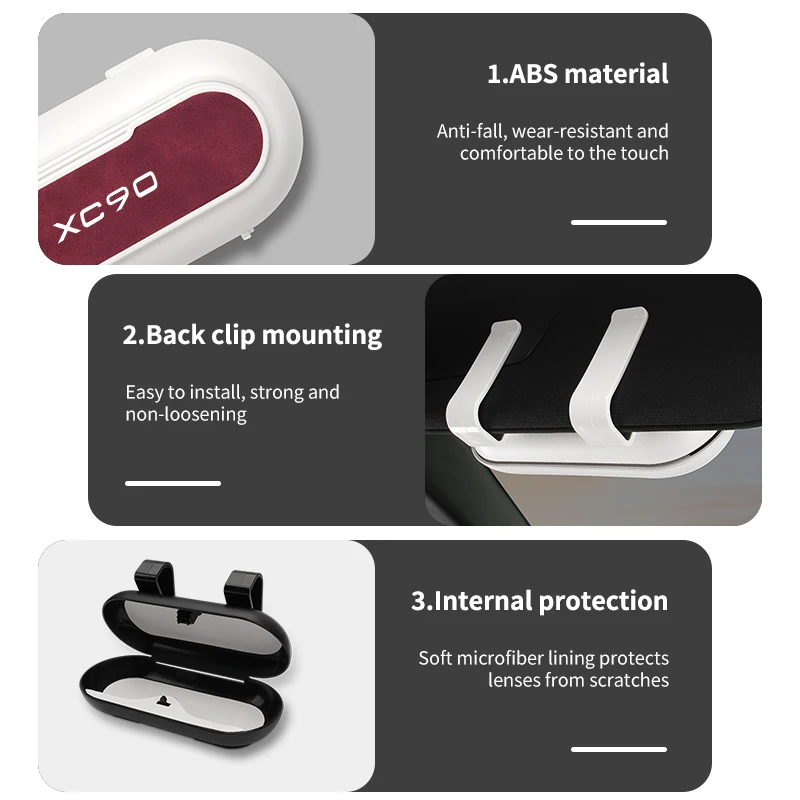 Автомобильный держатель для очков солнцезащитных Volvo XC90 XC60 C30 T6 V70 V60 V50 S80 S40 AWD V90 S90