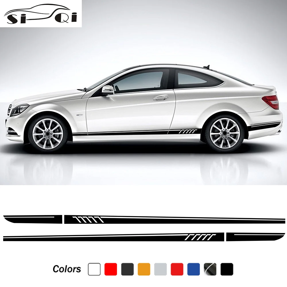

Edition 507 Style Car Door Side Stripes Skirt Stickers Vinyl Decal For Mercedes Benz W204 C63 AMG S204 Estate C300 Accessories