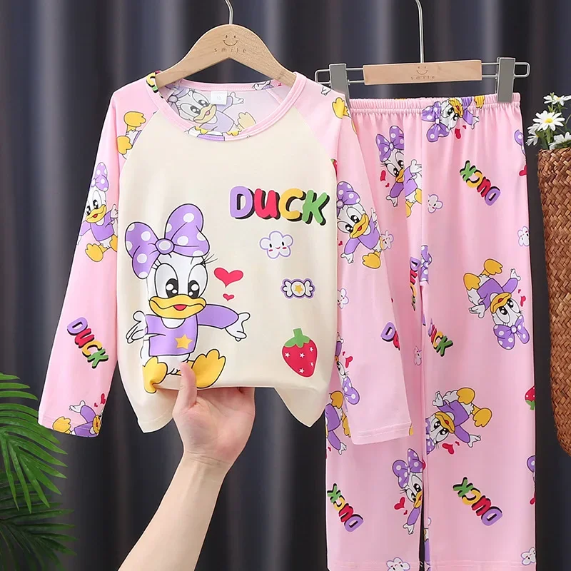 

Children's Pajamas Spring and Autumn Long Sleeve Thin Cartoon Middle School Student Home Furnishing Set