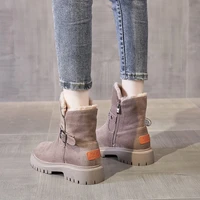 ladies winter snow boots fur warm shoes thick soled ankle boots high quality snow boots 2021 thick and velvet warm boots