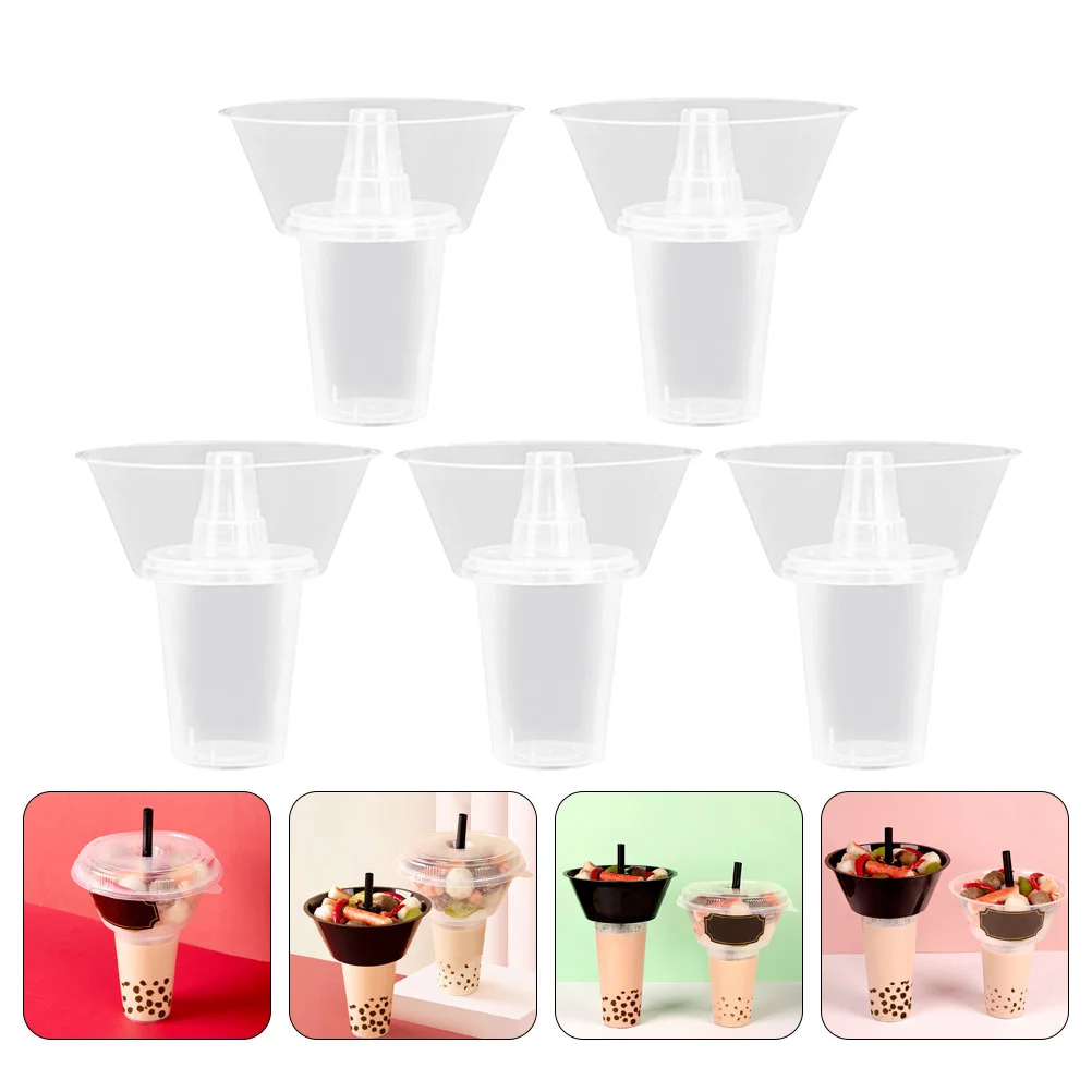 

5 Sets Drink Cup Portable Snack Bowl Outdoor Accessories Container Convenient Pp Combined Food Beverage Travel Plastic