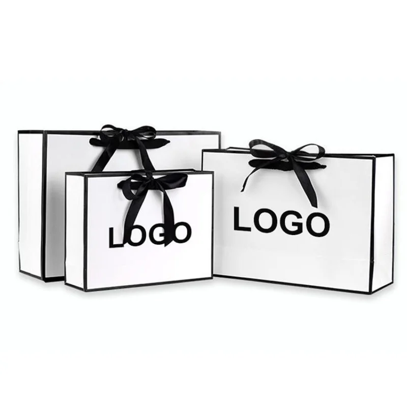 

Индивидуальный дизайн, индивидуальный дизайн, белая карточка, пакет из крафт-бумаги, разные размеры, одежда, Подарочная сумка для покупок с ручкой, роскошный свадебный