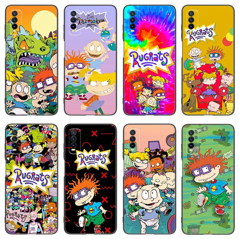 Черный чехол для телефона Cartoon Cute Children Rugrats VIVO V27 V29 V30 Pro Y02 Y15 Y17 Y33 Y76 S Y27 Y55 Y78 5G Y16 Y21 Y22