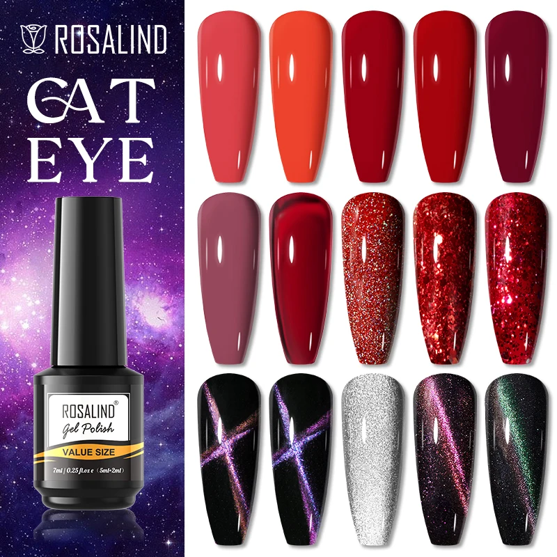 

ROSALIND Cat Eye Nail Gel Polish BASE/TOP Coat Gel Polish Semi Permanent Gel Varnish Hybrid Vernis Semi Permanent For Nails Art