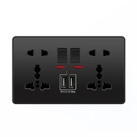 depoguye black 13a universal uk usb socket socket with usb for home eu standard bedroom kitchen wall outlet ac110v 250v