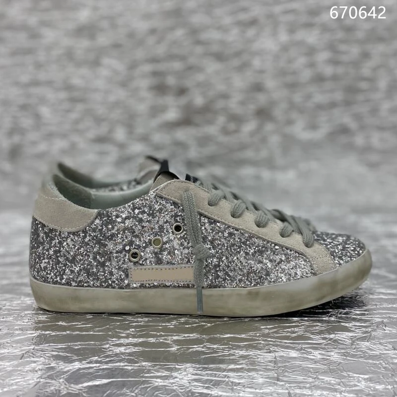 

Luxury Italy Classic Star Designer Men Sneakers Silver Glitter Leopard RealGGDB Dirty Shoes Leather Suede Super Star Style Shoes