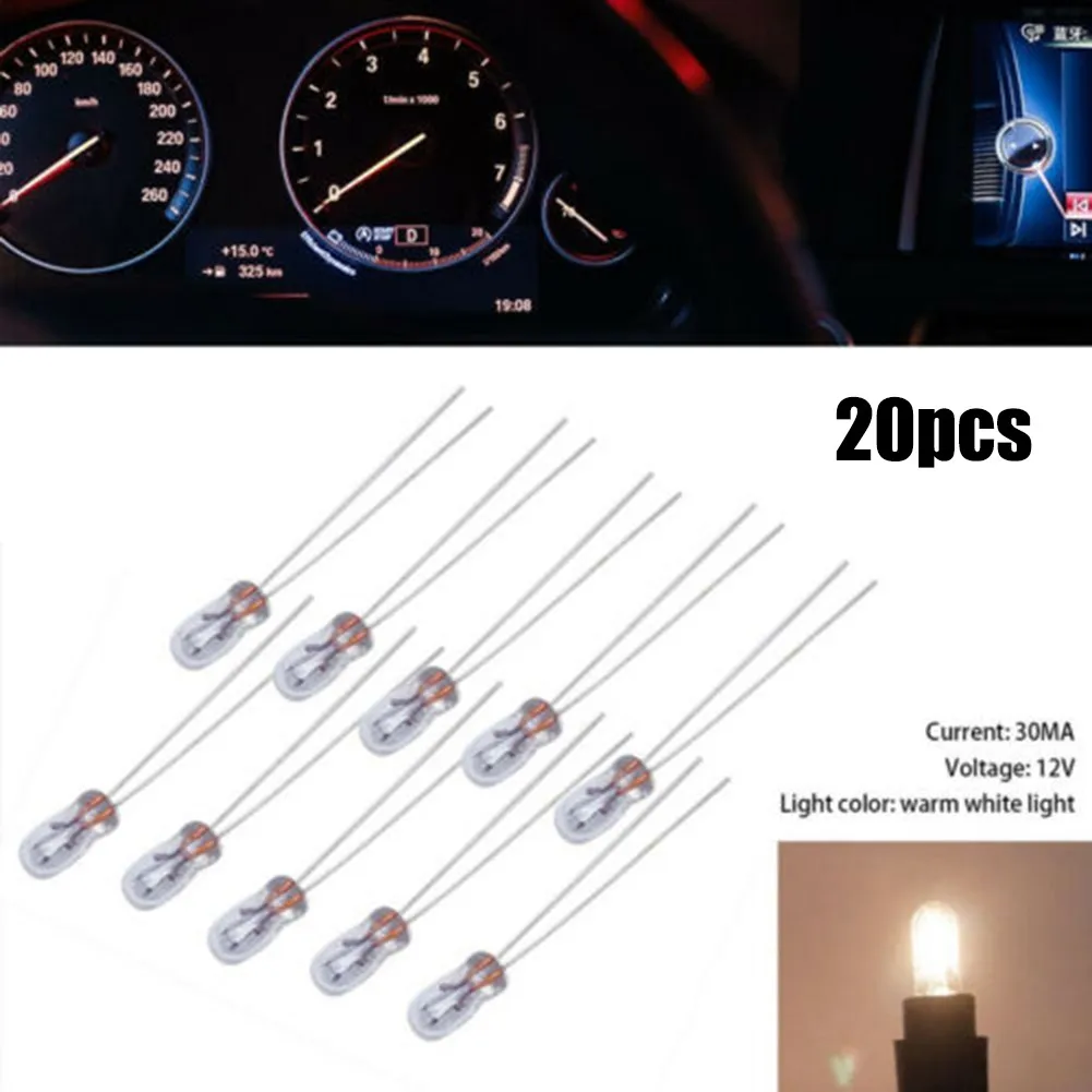 

20pcs Miniature 3mm 12V Lamp Light Bulb Incandescent Filament T3 Halogen Bulb For Side Indicator Lights Lighting Accessories