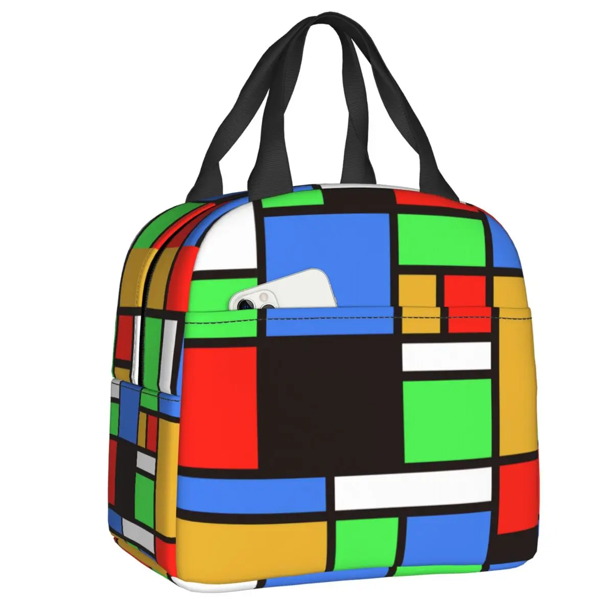Изолированная обеденная сумка Rubiks Cube для работы и школы, Переносной кулер для еды, термический Ланч-бокс с геометрическим рисунком для мужчин и женщин
