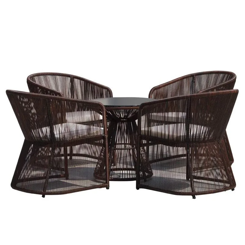 

Homestay Hotel Outdoor Rattan Chair Creative Leisure Rattan Furniture Courtyard Villa Rattan Table and Chair Combination