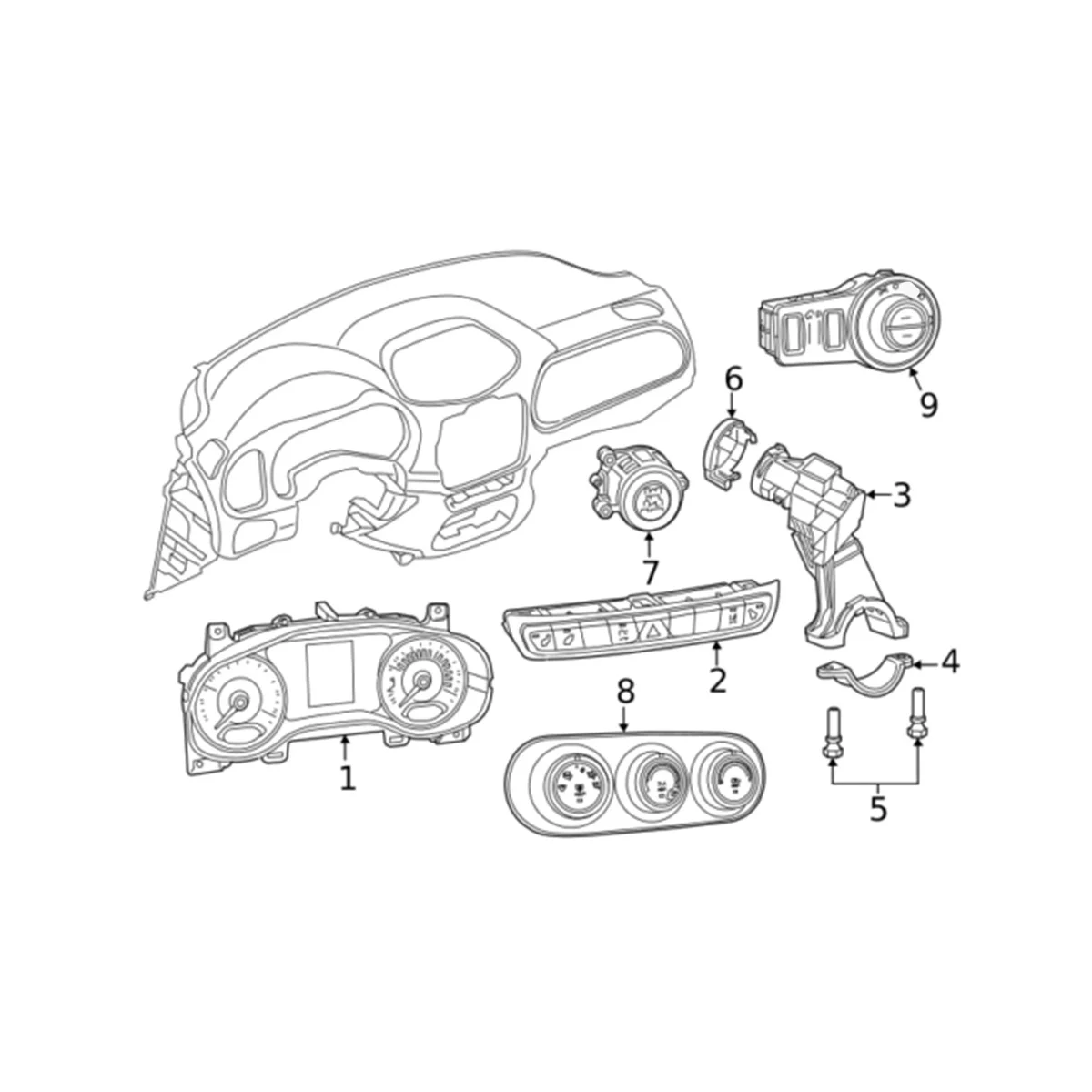 735644421 Головной фонарь приборная панель диммер переключатель для Jeep Freedom 2015-2018