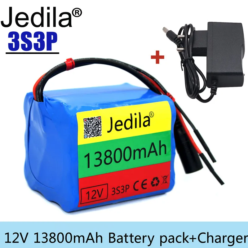 

100%.New.12V.13800 mAh.3S3P.Batterie Au Lithium.18650.Batterie Au Lithium Pack Protection Conseil Rechargeable.1A Chargeur..