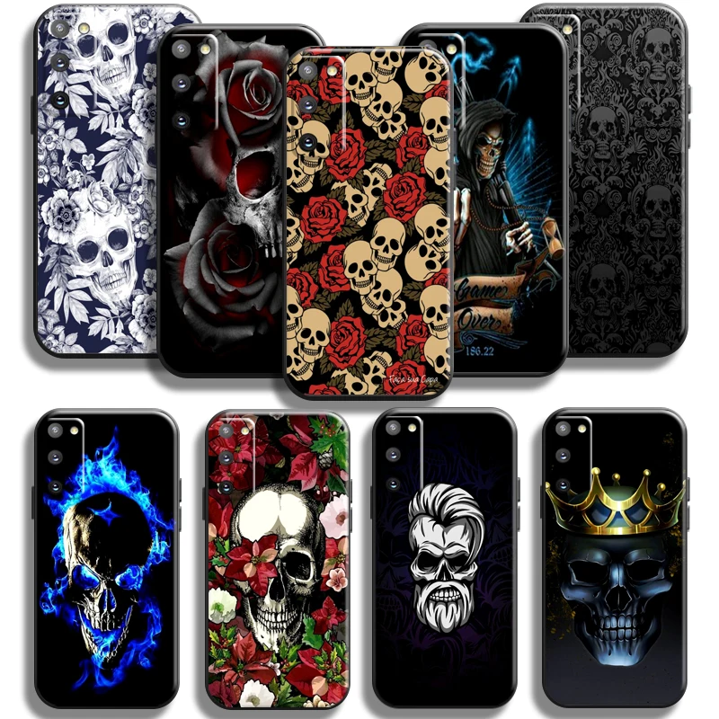 

Grim Reaper Diablo Rose Skull For Samsung Galaxy S22 S21 S20 S10 10E S9 S8 Plus S22 S21 S20 Ultra FE 5G Phone Case Soft