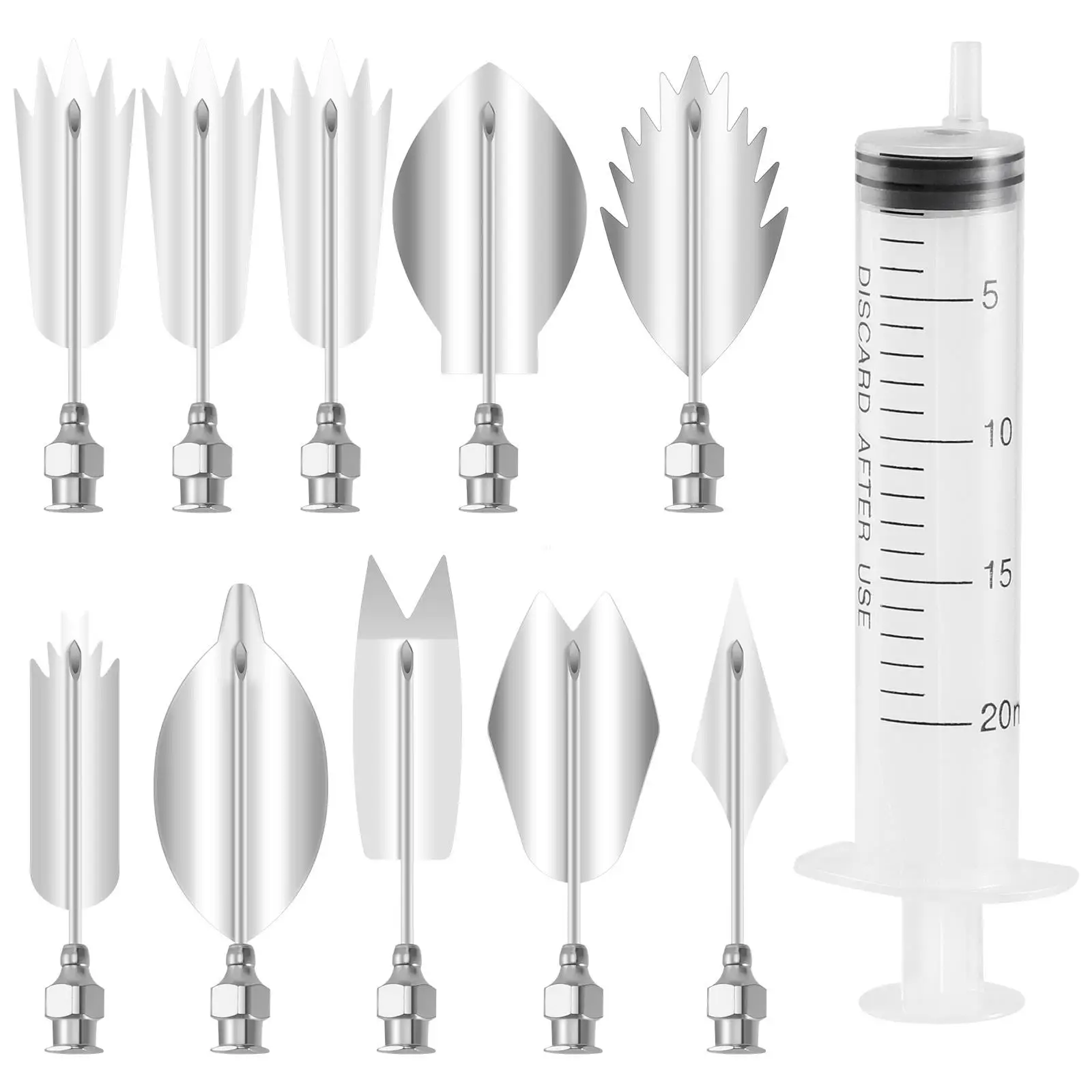 

11PCS/Set 3D Jelly Flower Art Tools Jelly Cake Gelatin Pudding Nozzle Syringe Russia Nozzle Kit Cake Decorating Tools