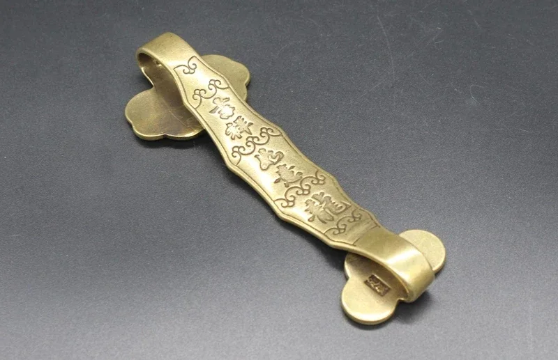 (мини) Нежная интересная китайская декоративная латунная статуя дракона в старом