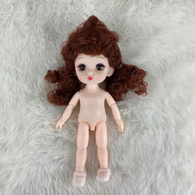 

New BJD Doll 16cm Comic Face Nude Doll 6-inch 13 Joints Are Movable 3D Eyes Girl Fashion Body Dress-up Toy Best Gift for Gift