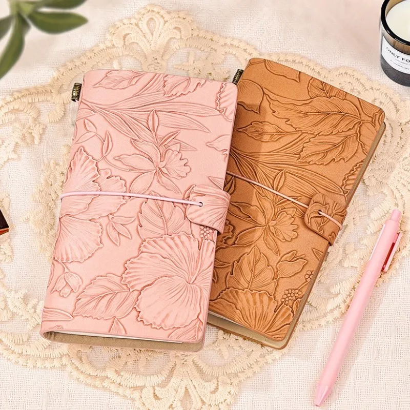 Свободный дневник A6 в виде листика яркий ретро стиле портативный блокнот с