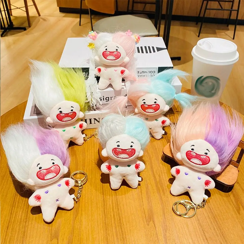 

Fried Hair Missing Teeth Doll Plush Toothless Doll Key Chain Bag Pendant