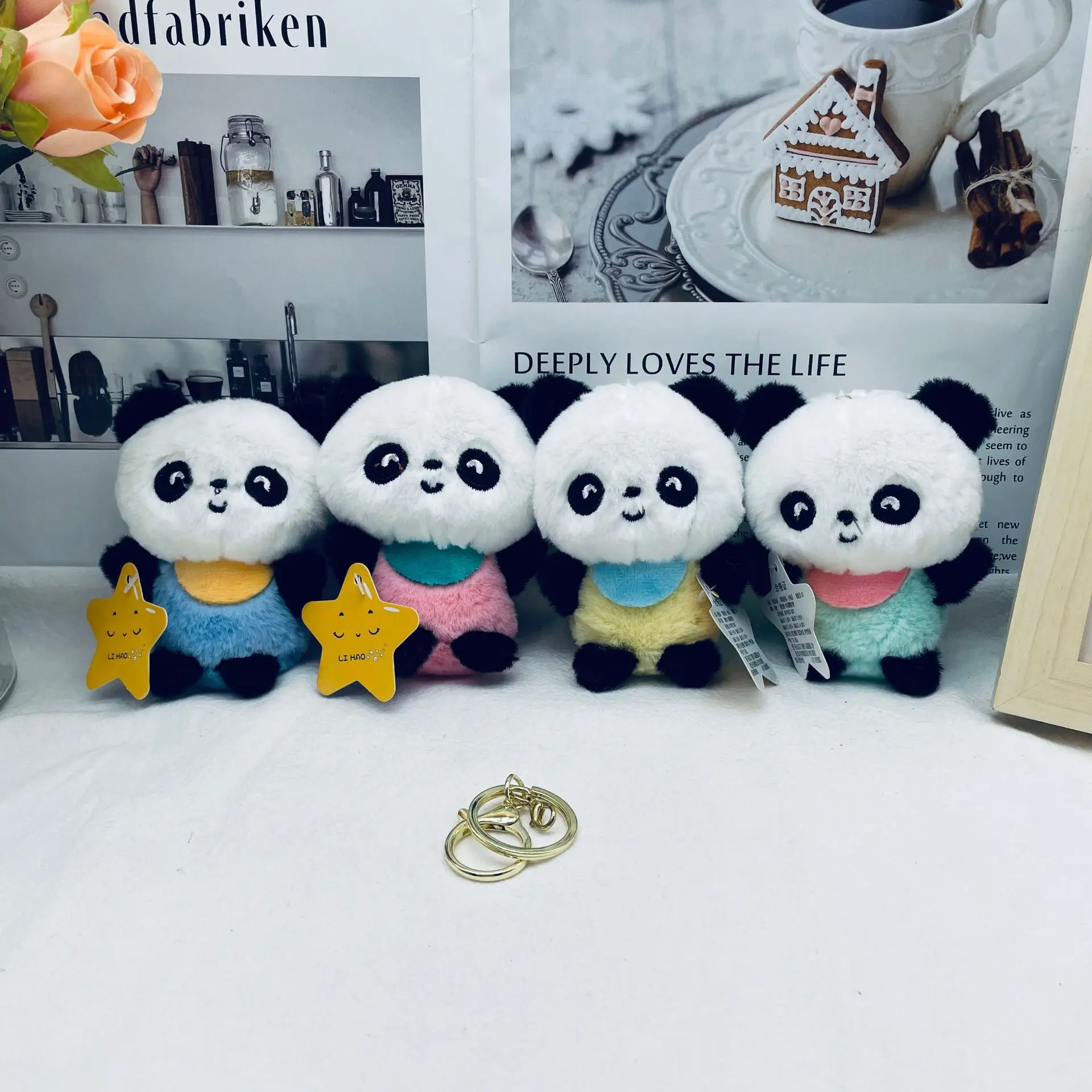 

Милый мультяшный новый маленький плюшевый Кукла панда брелок с подвеской креативный модный рюкзак Очаровательный детский подарок на день рождения Рождество
