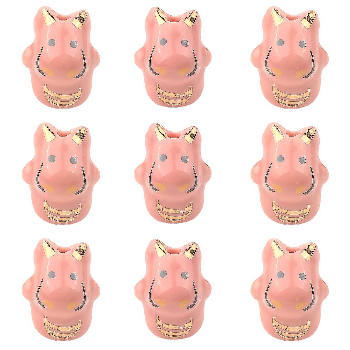 Керамические бусины в виде розового дракона 16x20 мм ручная роспись фарфоровые