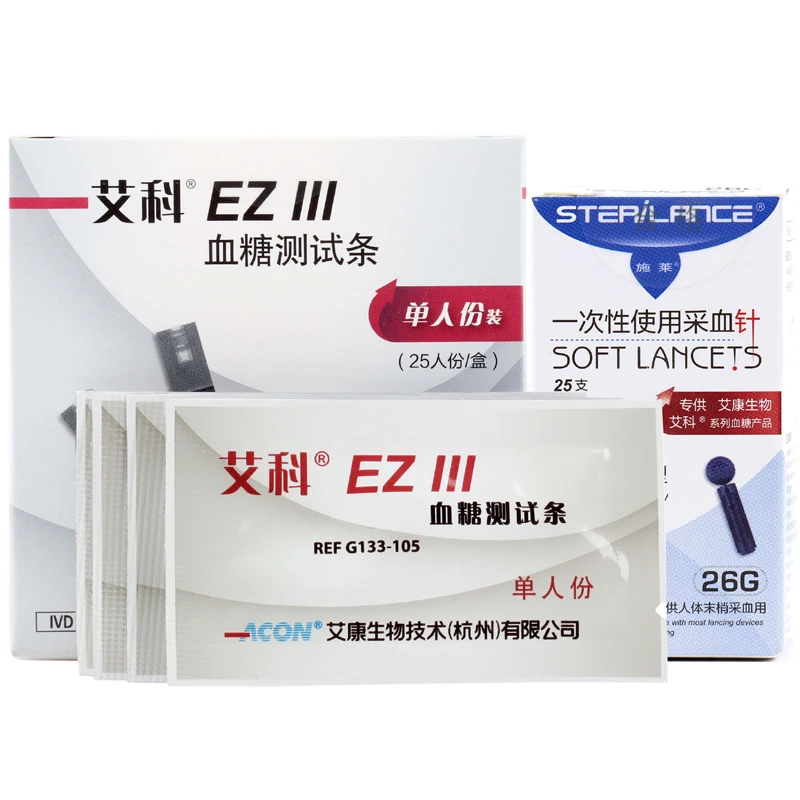 On Call EZIII Набор для измерения уровня глюкозы в крови Тестовые полоски сахара и