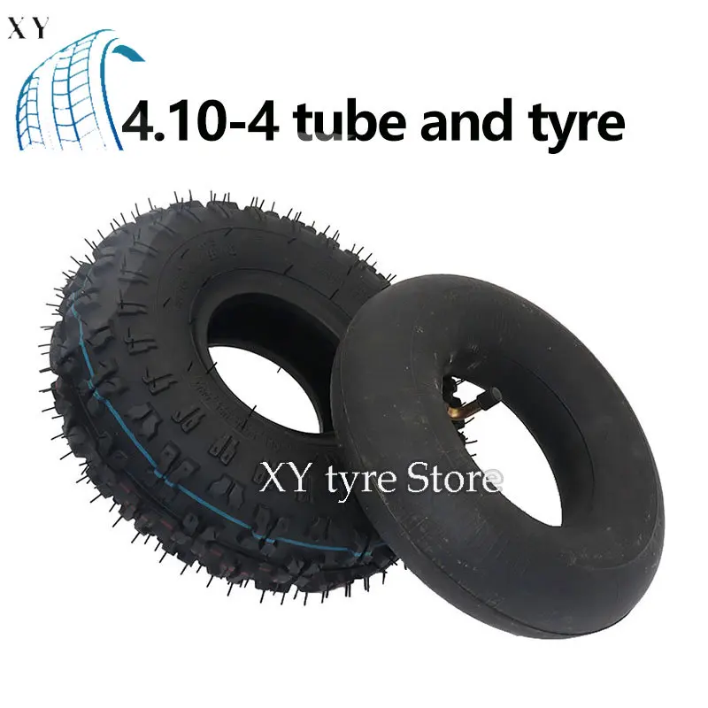 

4.10-4 Pneumatic Tires outer tire 4.10/3.50-4 Inner Tube for ATV Quad Go Kart 47cc 49cc Chunky Fit All Models 4" 4 Inch Tyre