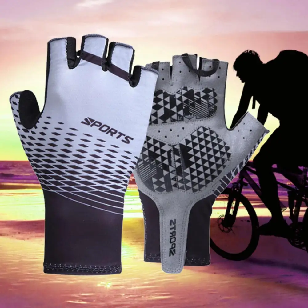 

Finger Gloves Hand Protection Men Anti-slip Half Finger Breathable Cycling Gloves Cycling Gloves for Gym