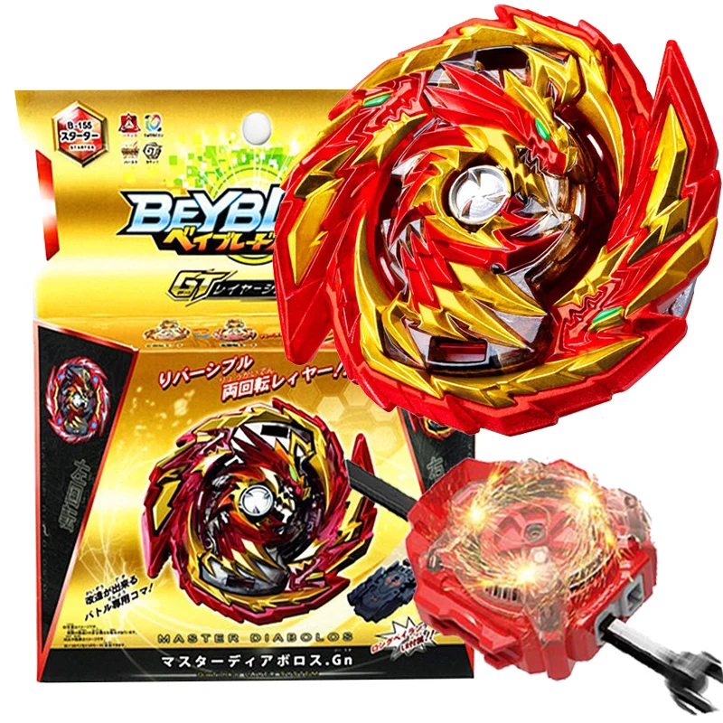 Box Set B-155 Master Diabolos GT B155 Spinning Top with Spark Launcher Kids Toys for Children