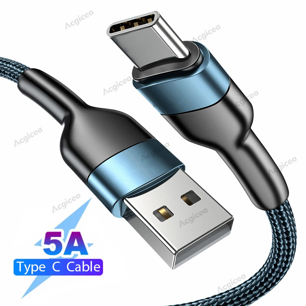 

5A USB C Cable Type C Data Cord Fast Charging QC3.0 For iPhone 11 12 Pro Max Xiaomi Realme Mobile Phone Charge Wire Type-C Cable