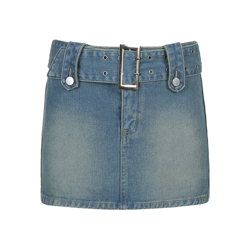 

573B Women's Bodycon Short Skirts Chic High Waist Jean Skirt Sexy A-line Denim Skirts