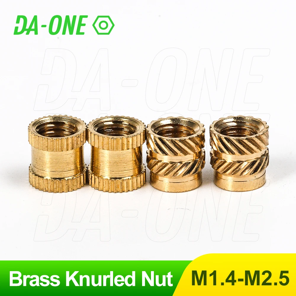 

Knurled Thread Insert Brass Hot Melt Nut Pure Copper Metric Thread Insert Nut M1.4 M2 M2.5 50 Pcs Embedded Nuts for 3D Printer
