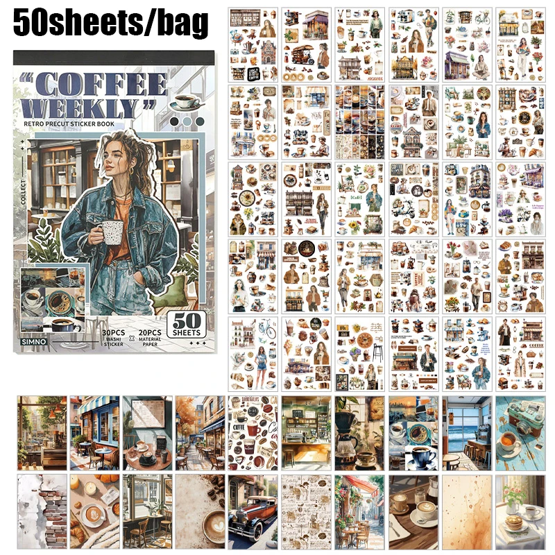 

Mr. Paper, 50 шт., Серия Slow Life, Стикеры для рукоделия