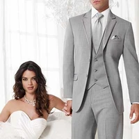 new arrival formal men suits light gray wedding suits for men notched lapel groomsmen blazer sets wedding suits