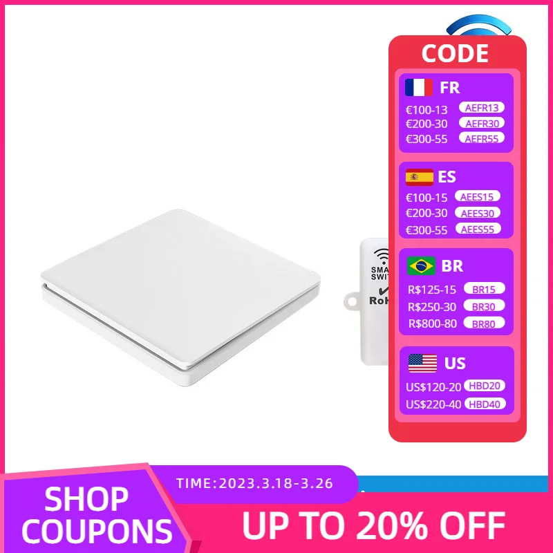 

WGHINE 433Mhz Wireless remote controller Switches no battery required waterproof Self-powered Light Switch110v 220v Wall Switch